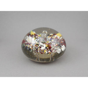 Excellent Antique Art Glass Paperweight - Handmade, Multicolor with Gold & Bubbles
