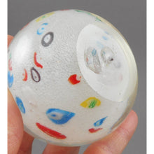 Load image into Gallery viewer, Antique 2.5&quot; Art Glass Paperweight Millefiori on Frost White Layer