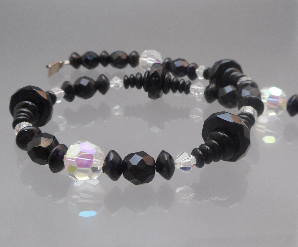 LeGen du Sud french large black faceted acrylic s beads with etched silver charm classic also has hot the LDS silver tag