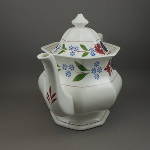 Vintage Adams Micratex Old Colonial English Ironstone Teapot England Multicolor Floral Tea Pot