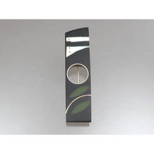 Load image into Gallery viewer, Vintage Handmade Eileen Sutton Mid Hole Bar Pin - US Artisan Studio Jewelry Brooch - C 1990 Post Modern Style - Silver Black White Green Resin