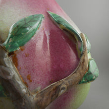 Load image into Gallery viewer, Large Antique Chinese Qing Porcelain Altar Fruit Pink and Green Pear or Peach - 19th Century Export Pottery Temple Offering