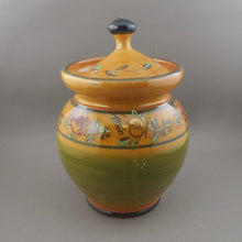 Load image into Gallery viewer, Vintage Veronique Pichon French Rose Design Small Lidded Jar Canister - Artisan Pottery, Uzes, France