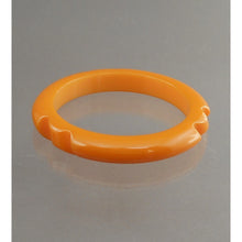 Load image into Gallery viewer, Vintage Authentic Carved Bakelite Bangle Bracelet - Butterscotch Yellow Gold Opaque Plastic - Simichrome Tested