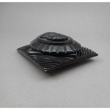 Load image into Gallery viewer, Large Vintage 1930s / 1940s Carved Black Bakelite Cameo Brooch - Victorian Revival Mourning Jewelry