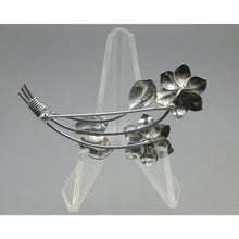 Load image into Gallery viewer, Vintage circa 1940 / 1950 Harry S Bick Sterling Silver Brooch - Mid Century Modern Flower Design Pin - Signed Fine Estate Jewelry
