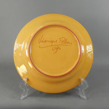 Load image into Gallery viewer, 4 Vintage Handmade Veronique Pichon French Rose Design Salad Dessert 8&quot; Plates - Studio Artisan Pottery, Uzes, France