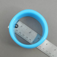 Load image into Gallery viewer, Pair of Vintage 1980s Signed Ben Amun Wave Design Bracelets - Blue Opaque Lucite Resin Plastic - Large Chunky Bangles