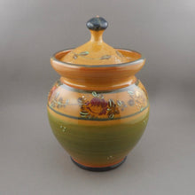 Load image into Gallery viewer, Vintage Veronique Pichon French Rose Design Small Lidded Jar Canister - Artisan Pottery, Uzes, France