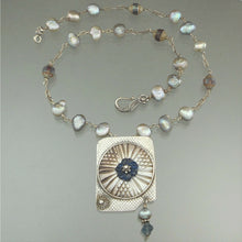 Load image into Gallery viewer, Vintage Handcrafted Brooch Pendant Bead Necklace Sterling Silver Baroque Pearls