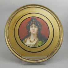 Load image into Gallery viewer, Antique Framed Reverse Painted Glass Chimney Flue Cover - Victorian Era Art Print Wall Hanging - Portrait of a Gypsy Woman