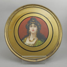 Load image into Gallery viewer, Antique Framed Reverse Painted Glass Chimney Flue Cover - Victorian Era Art Print Wall Hanging - Portrait of a Gypsy Woman