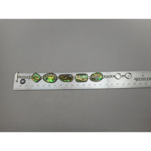 Load image into Gallery viewer, Vintage Lucas Lameth Abalone Shell and Sterling Silver Link Bracelet - Signed LUC 925