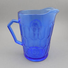 Load image into Gallery viewer, Excellent Vintage 1930s Shirley Temple Child&#39;s Milk Pitcher - Cobalt Blue Depression Glass by Hazel Atlas