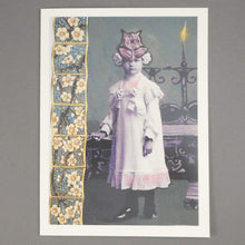 Load image into Gallery viewer, Set of 5 Vintage Peter Paone Fine Art Halloween Blank Greeting Card - Girl with Flower Head - Collage and Paint on Victorian Photograph of a Child - circa 1990