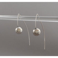 Load image into Gallery viewer, Vintage Handmade Sterling Silver Threader Earrings - Ball and Wire Minimalist Design - Artisan Crafted Studio Jewelry