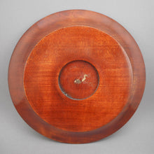 Load image into Gallery viewer, 2 Vintage Polish Folk Art Hand Carved Wood Plates with Inlaid Brass Metal - Flower Designs - Made in Poland