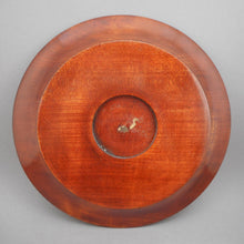 Load image into Gallery viewer, 2 Vintage Polish Folk Art Hand Carved Wood Plates with Inlaid Brass Metal - Flower Designs - Made in Poland