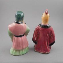 Load image into Gallery viewer, Pair of Vintage Anthropomorphic Porcelain Animal Figurines - Chicken and Lizard Dressed in Robes - Hand Painted Ceramic Statues