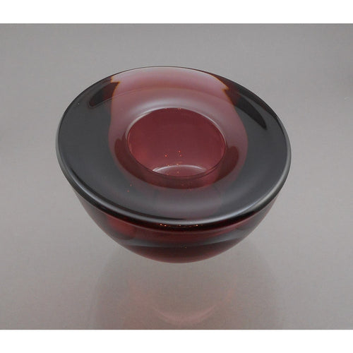 Pristine Orrefors Delight Art Glass Votive Candle Holder - Purple Tea Light - Vintage 1980s - Made in Sweden