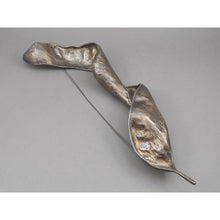Load image into Gallery viewer, Silver and Copper Plated Brooch - Honey Locust Pod or Leaf - Lapel, Shawl or Cloak Pin - Signed JD, Artisan Crafted Jewelry