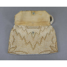 Load image into Gallery viewer, Antique VIntage Art Deco Era Beaded Evening Purse - Circa 1920 / 1930 - White Czech Glass Seed Beads Czechoslovakia