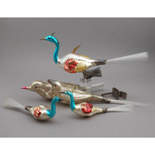 Load image into Gallery viewer, Antique Vtg Mercury Glass Bird Christmas Ornaments - Clip On, Spun Tails - As Is Lot of 5 for Restoration