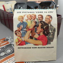 Load image into Gallery viewer, Vtg 1950s Sawyers View-Master Toy Black Bakelite with Library Box Case 14 Reels