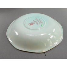 Load image into Gallery viewer, 6 Vtg Old Mark Adams Calyx Ware Singapore Bird Pattern Cup and Saucer Sets - Circa 1930 English Ironstone - Pale Blue Green with Pink Flowers - Made in England