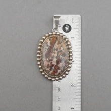 Load image into Gallery viewer, Vintage Leopard Jasper and Sterling Silver Mexican Artisan Crafted Pendant - Handmade in Mexico