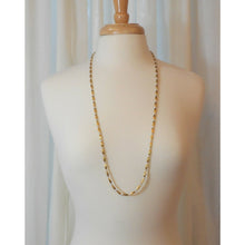 Load image into Gallery viewer, Excellent Vintage Station Layering Necklace - Brushed Gold Tone and Faux Pearl Beads Strung on Chain - Estate Jewelry Collection
