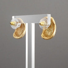 Load image into Gallery viewer, Vintage Signed Roman Crystal or Rhinestone Half Hoop Earrings - Gold Tone, Pavé Setting - Pierced / Post