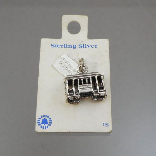 Vintage Unused San Francisco CA Trolley Cable Car Bracelet Charm or Pendant - Sterling Silver USA Travel Souvenir Jewelry