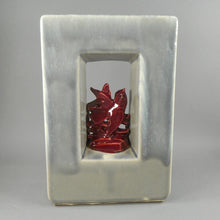 Load image into Gallery viewer, Vintage Circa 1950 McCoy Arcature Bird Vase - Gray and Maroon - Mid Century Modern Era - American Art Pottery, Made in USA