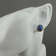 Load image into Gallery viewer, Vintage Lapis Lazuli Gemstone Sterling Silver Post Earrings Southwestern USA, possibly Navajo