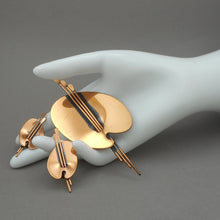 Load image into Gallery viewer, Vintage 1950s Renoir Copper Artist Paint Palette Brooch and Earrings Set - Pin and Clip On - Signed Designer Costume Jewelry