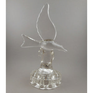Vintage circa 1940 Cambridge Art Glass Seagull Bird Flower Frog Flying Bird Centerpiece