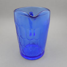 Load image into Gallery viewer, Vintage 1930s Shirley Temple Hazel Atlas Child&#39;s Toy Milk Pitcher - Cobalt Blue Depression Glass - Excellent Condition