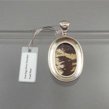 Load image into Gallery viewer, Starborn Fossil Wood Stone Jasper Sterling Silver Pendant w Tag Natural Gemstone