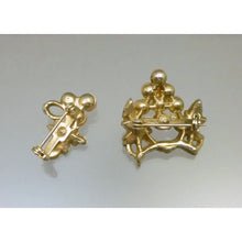 Load image into Gallery viewer, Pair of Vintage circa 1950s / 1960s Scatter Pins Faux Pink Pearl Enamel Brooch Grape Vine Design