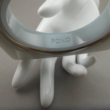 Load image into Gallery viewer, Vintage 1980s Signed PONO by Joan Goodman Designer Square Bangle Bracelet - Blue Gray Lucite Acrylic Resin, Silver Tone Band