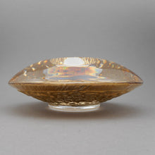 Load image into Gallery viewer, New In Box Orrefors Kosta Boda Discus Gold Art Glass Votive Candle Holder - Designed by Lars Hellsten, Made in Sweden - Unused NIB