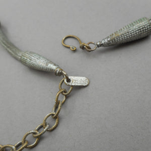 Vintage Sarah Cavender Jewelry Fringe Pendant Necklace - Braided Silver Tone Wire Mesh and Tubes - American Artisan - Handmade in USA