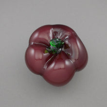 Load image into Gallery viewer, Pepper Paperweight Hand Blown Glass Purple Brown Green Vegetable Garden Theme