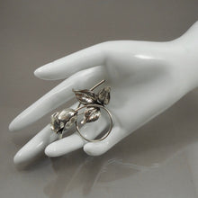 Load image into Gallery viewer, Large Vintage Beau Sterling Silver Rose Brooch - Mid Century Modern Flower Design Pin - Signed Fine Estate American Jewelry