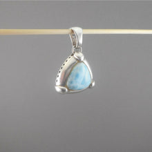 Load image into Gallery viewer, Vintage Blue Larimar Sterling Silver Triangle Pendant - Natural Gemstone - circa 1980 - Southwestern Style