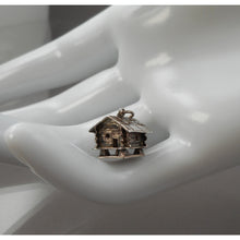 Load image into Gallery viewer, Vintage Silver Plate Log Cabin Cottage Bracelet Charm or Pendant Estate Jewelry