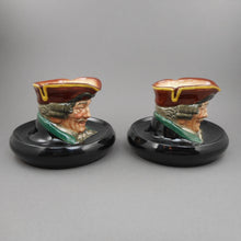 Load image into Gallery viewer, Pair of Vintage Royal Doulton Dick Turpin Ashtrays Match Holders Toby Style Ash Pots