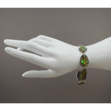 Load image into Gallery viewer, Vintage Lucas Lameth Abalone Shell and Sterling Silver Link Bracelet - Signed LUC 925