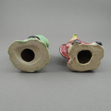 Load image into Gallery viewer, Pair of Vintage Anthropomorphic Porcelain Animal Figurines - Chicken and Lizard Dressed in Robes - Hand Painted Ceramic Statues